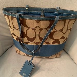 Coach signature reversible tote bag